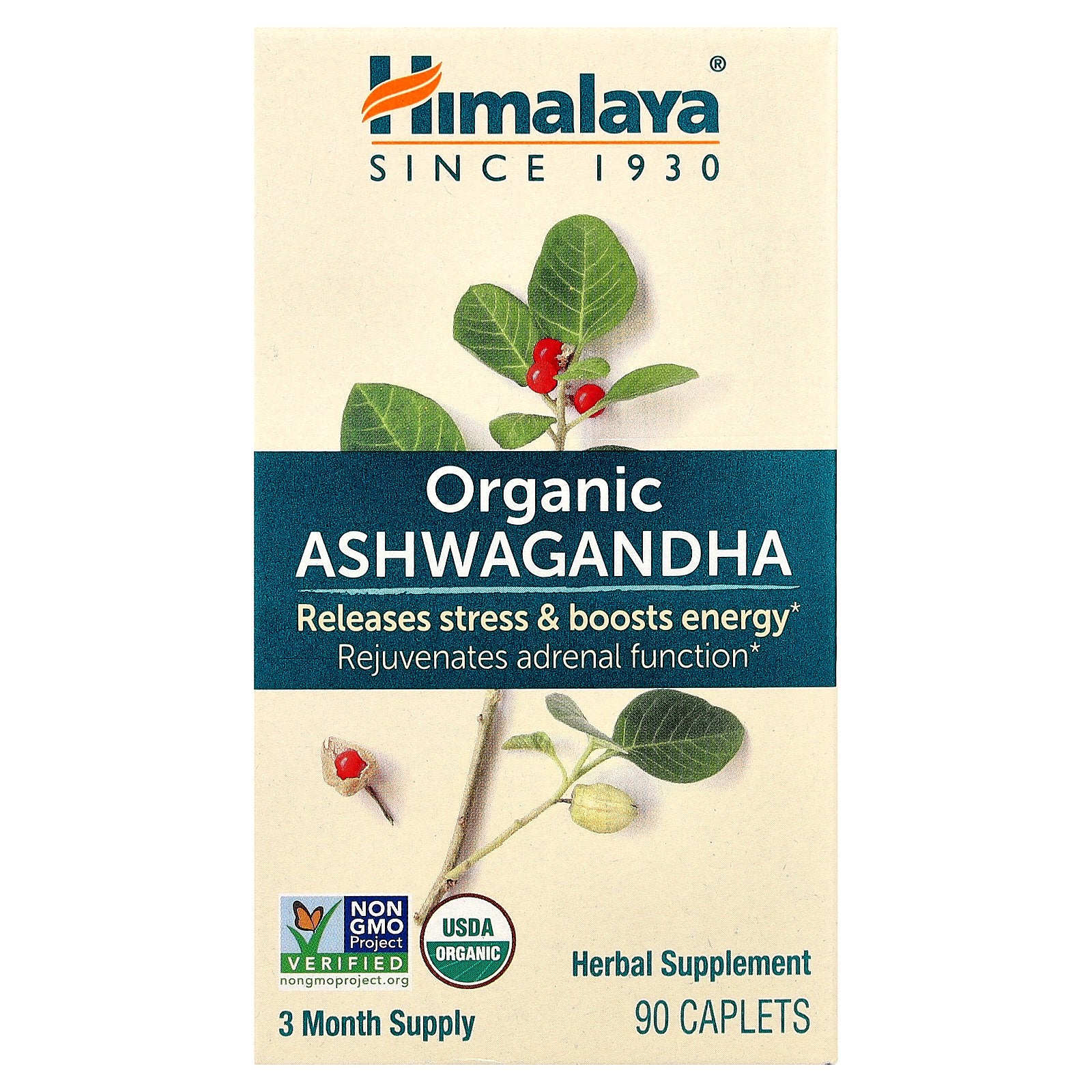 Himalaya, Organic Ashwagandha, 90 Caplets