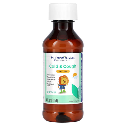 Hyland's Naturals, Kids, Cold & Cough, Daytime, Ages 2-12, Unflavored, 4 fl oz (118 ml)