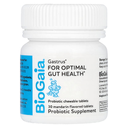 BioGaia, Gastrus For Optimal Gut Health, Mandarin, 30 Tablets