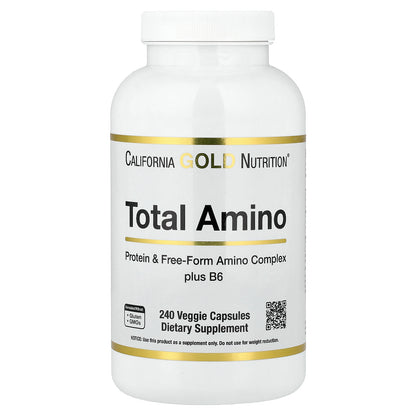 California Gold Nutrition, Total Amino with Vitamin B-6, and 20 Amino Acid Blend, 240 Veggie Capsules