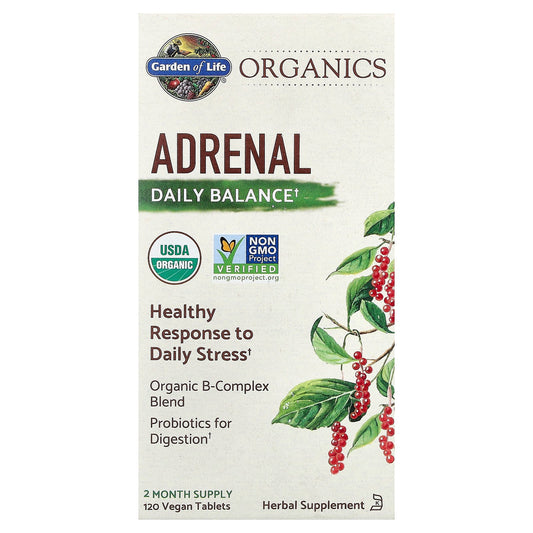 Garden of Life, Organics, Adrenal, Daily Balance, 120 Vegan Tablets