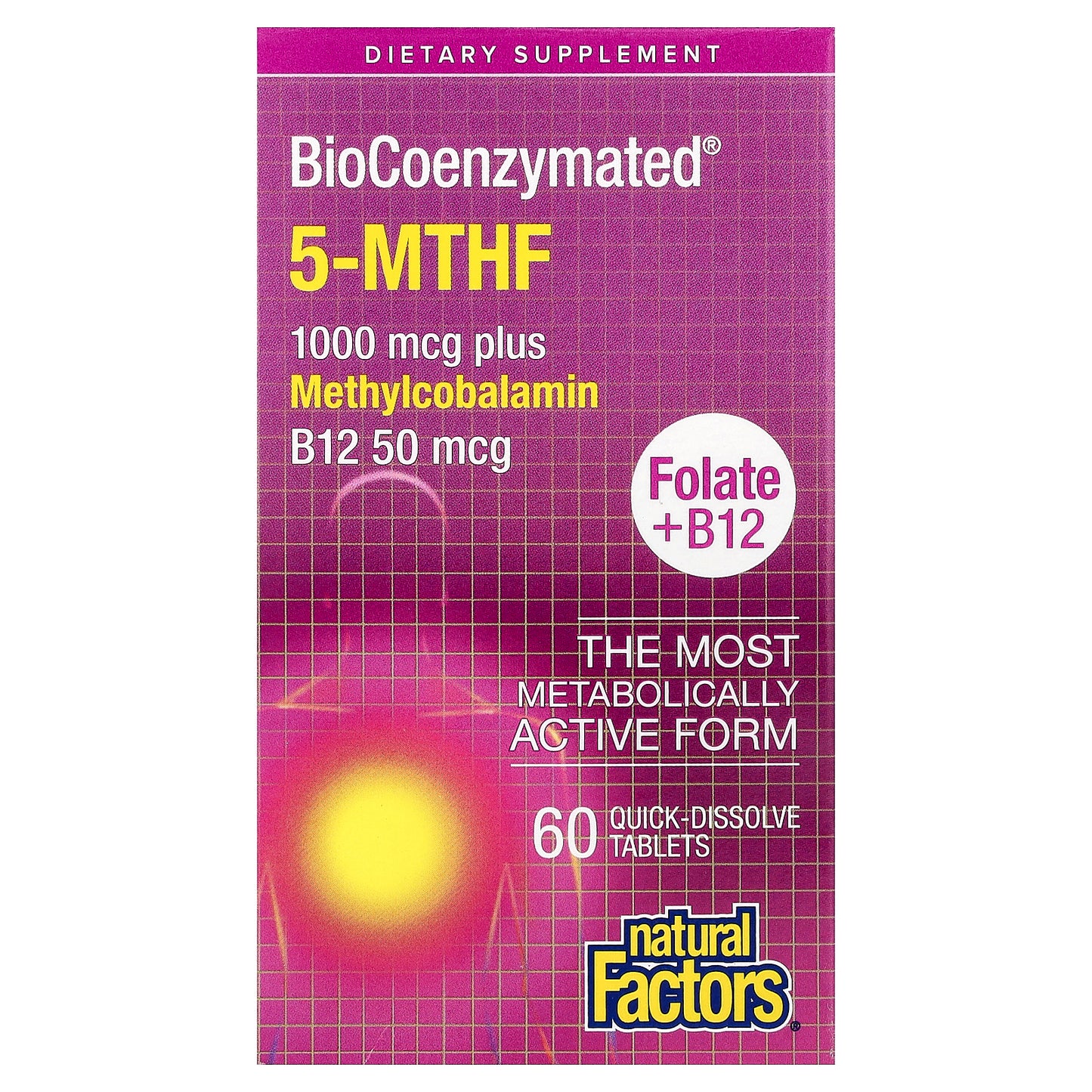 Natural Factors, BioCoenzymated®, Folate + B12, 60 Quick-Dissolve Tablets
