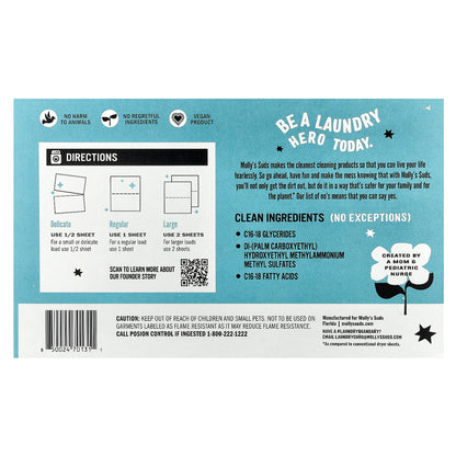 Molly's Suds, Dryer Sheets, Unscented, 120 Sheets