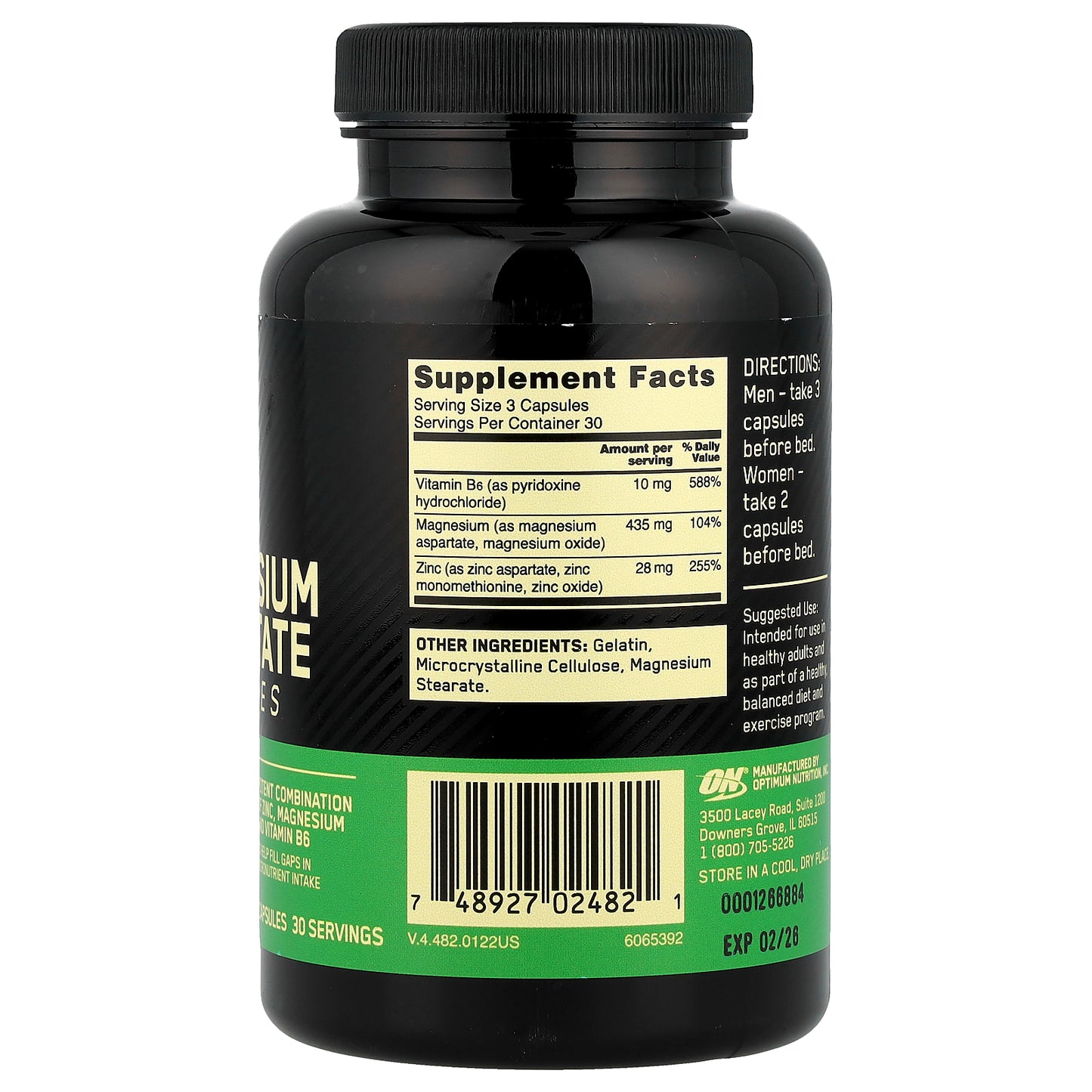 Optimum Nutrition, Zinc Magnesium Aspartate, 90 Capsules