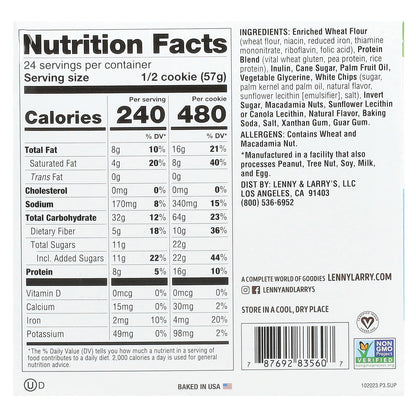 Lenny & Larry's, The Complete Cookie®, White Chocolate Macadamia, 12 Cookies, 4 oz (113 g) Each