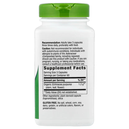 Nature's Way, Echinacea Purpurea Herb, 180 Vegan Capsules (400 mg per Capsule)
