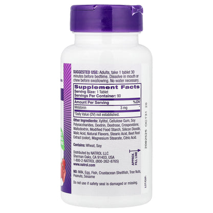 Natrol, Melatonin, Fast Dissolve, Strawberry, 3 mg, 90 Tablets