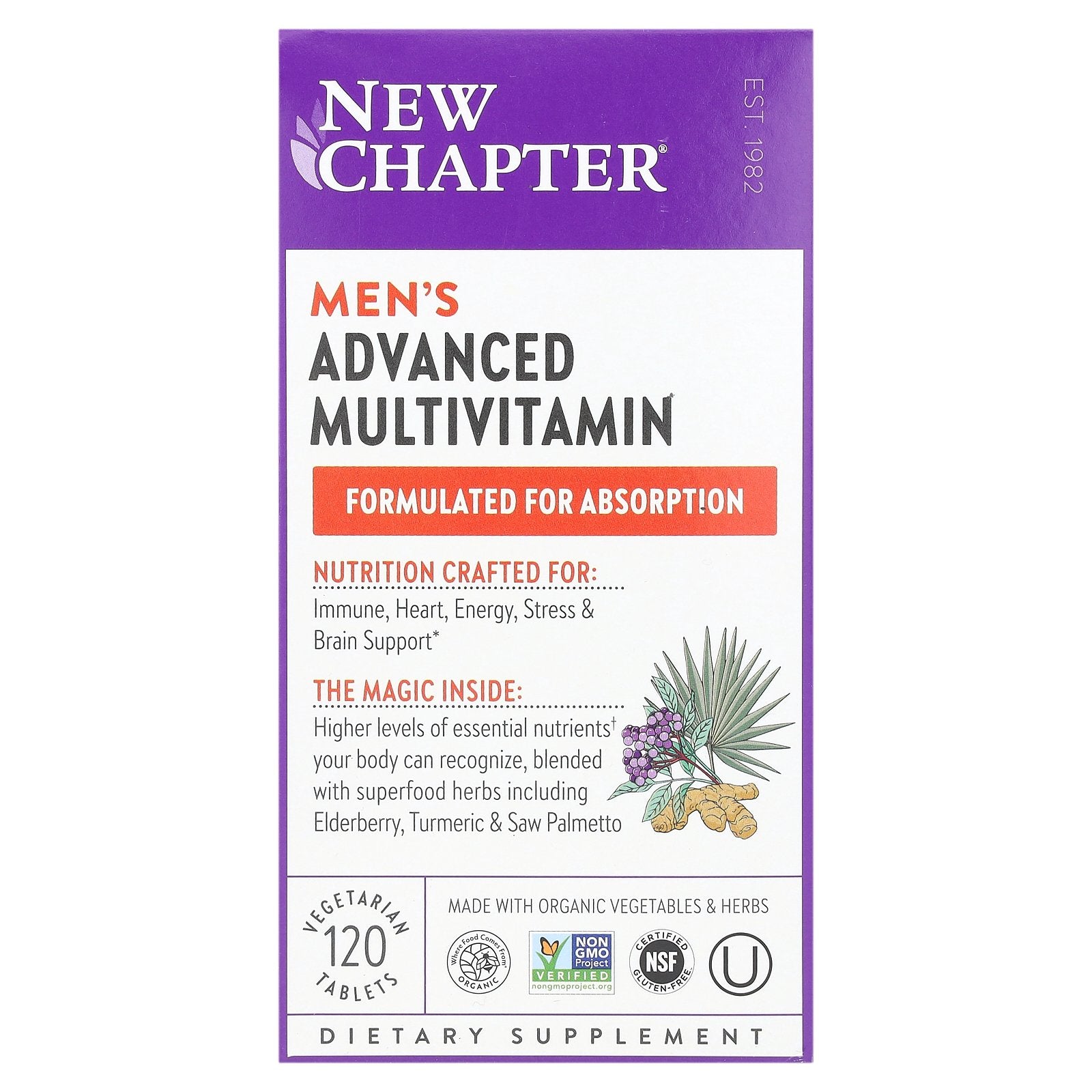 New Chapter, Men's Advanced Multivitamin, 120 Vegetarian Tablets