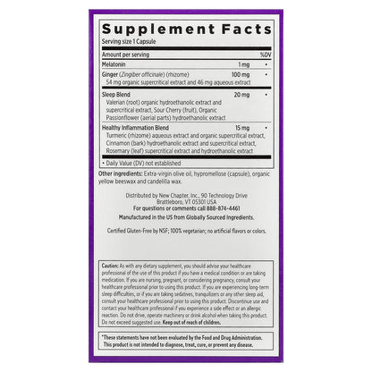 New Chapter, Restful Sleep and Pain Relief, Melatonin & Ginger, 30 Vegetarian Capsules