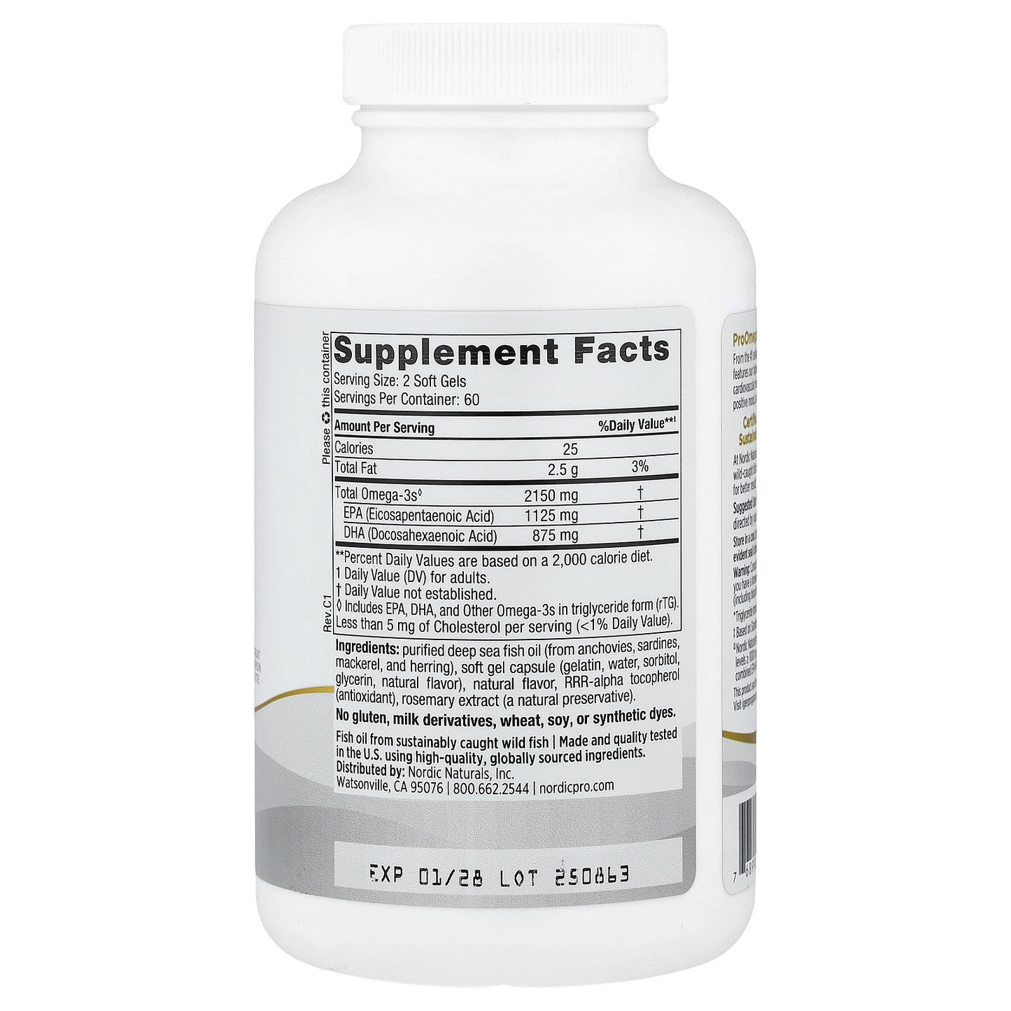 Nordic Naturals, ProOmega® 2000, Lemon, 120 Soft Gels (1,075 mg per Soft Gel)