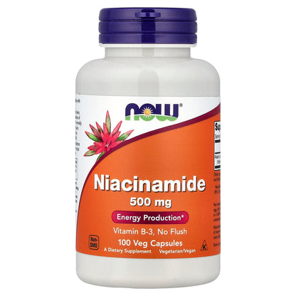 NOW Foods, Niacinamide, 500 mg, 100 Veg Capsules
