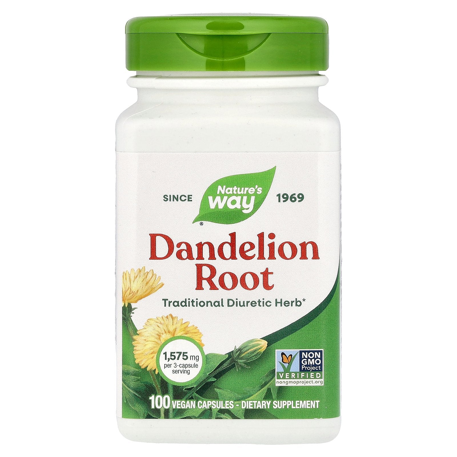 Nature's Way, Dandelion Root, 100 Vegan Capsules (525 mg per Capsule)