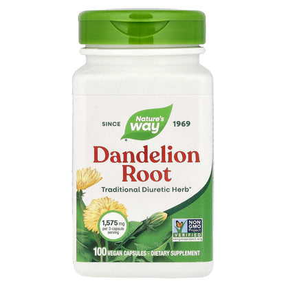 Nature's Way, Dandelion Root, 100 Vegan Capsules (525 mg per Capsule)