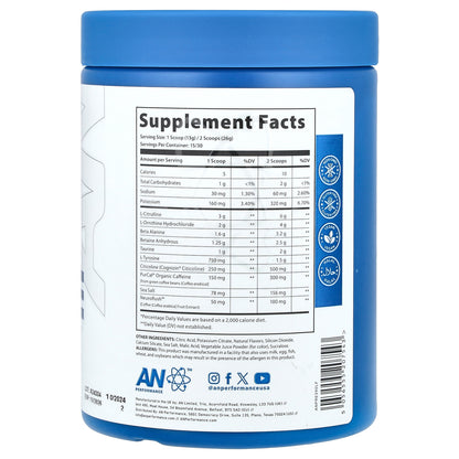 AN Supps, Pre-Workout, Lemon Freeze, 13.75 oz (390 g)