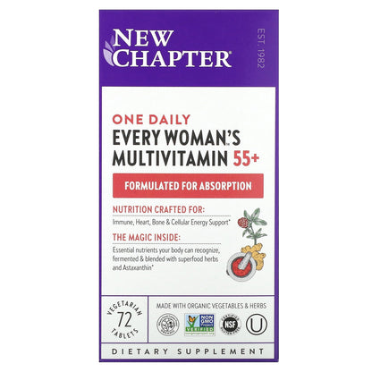 New Chapter, Every Woman's One Daily 55+ Multivitamin, 72 Vegetarian Tablets