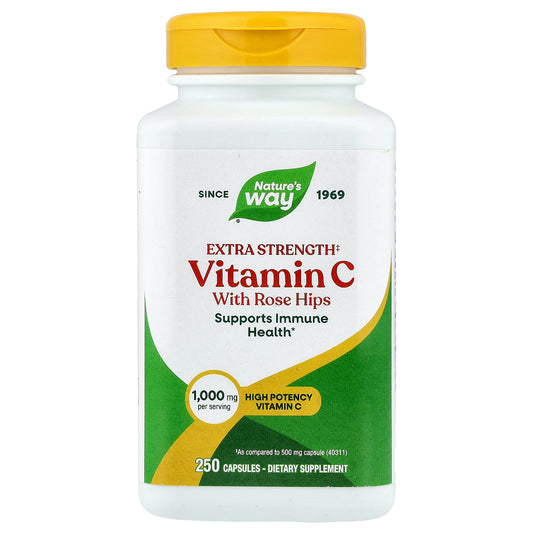 Nature's Way, Vitamin C with Rose Hips, 250 Capsules