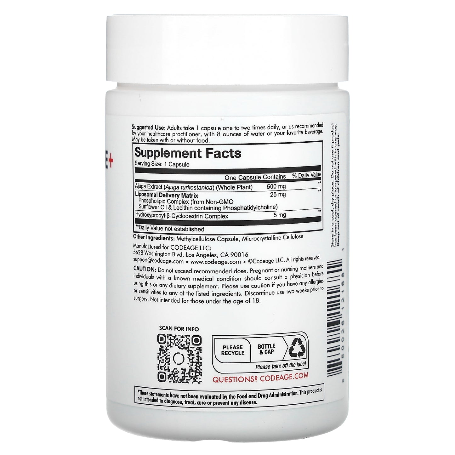 Codeage, Liposomal Turkesterone+ Centurion, 120 Capsules