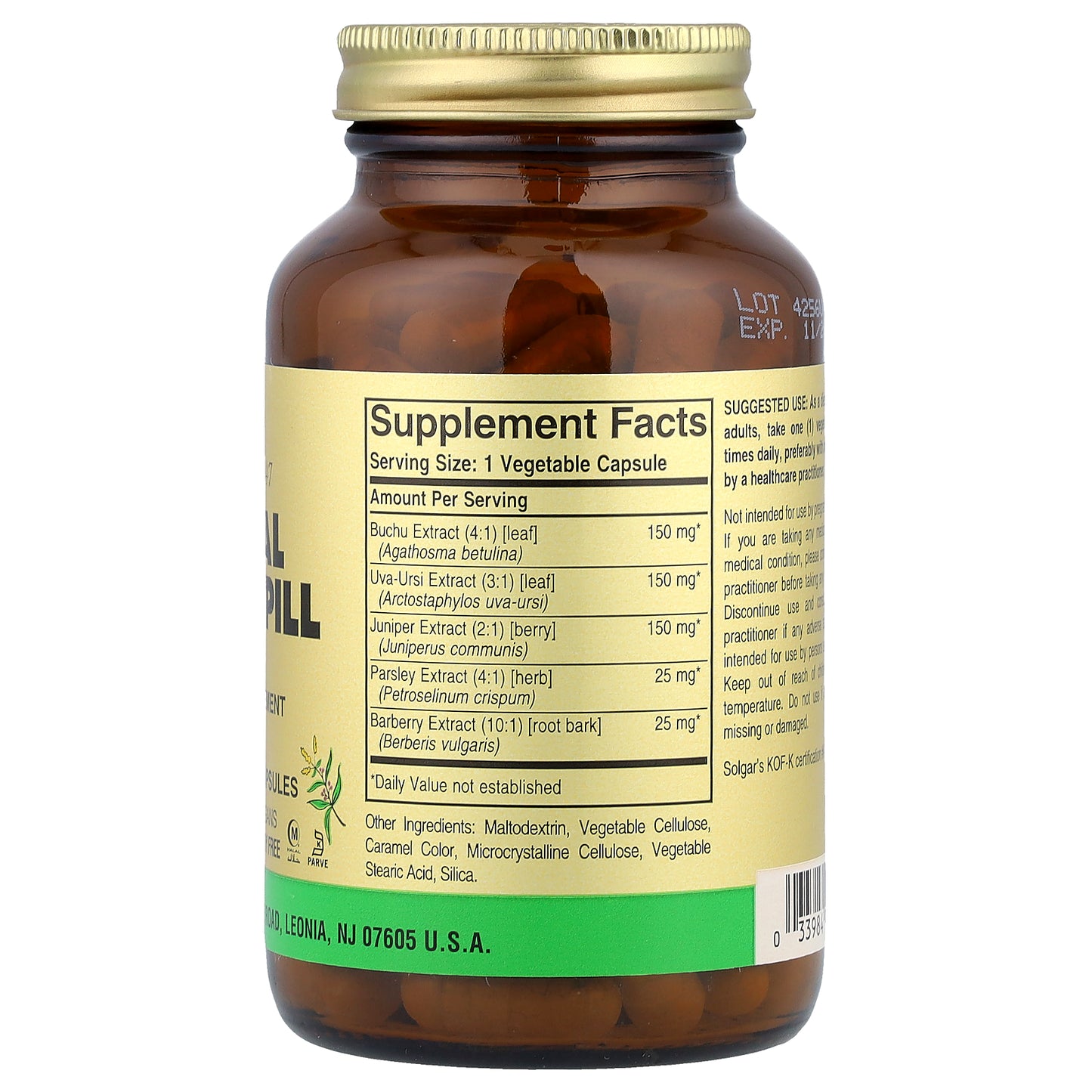 Solgar, Herbal Water Pill, 100 Vegetable Capsules