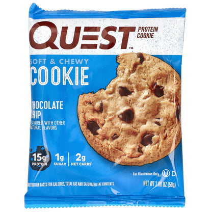 Quest Nutrition, Protein Cookie, Chocolate Chip, 12 Cookies, 2.08 oz (59 g) Each