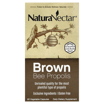 NaturaNectar, Brown Bee Propolis, 60 Vegetable Capsules