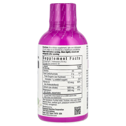 Bluebonnet Nutrition, Liquid Calcium Magnesium Citrate & Vitamin D3, Blueberry, 16 fl oz (473 ml)