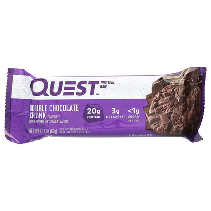 Quest Nutrition, Protein Bar, Double Chocolate Chunk, 12 Bars, 2.12 oz (60 g) Each