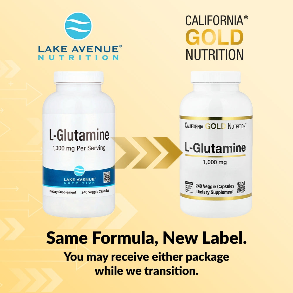 California Gold Nutrition, L-Glutamine, 1,000 mg, 240 Veggie Capsules