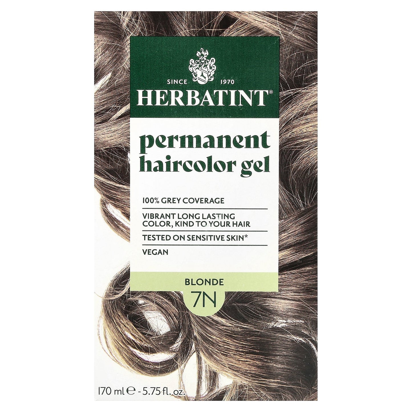 Herbatint, Permanent Haircolor Gel, 7N Blonde, 5.75 fl oz (170 ml)