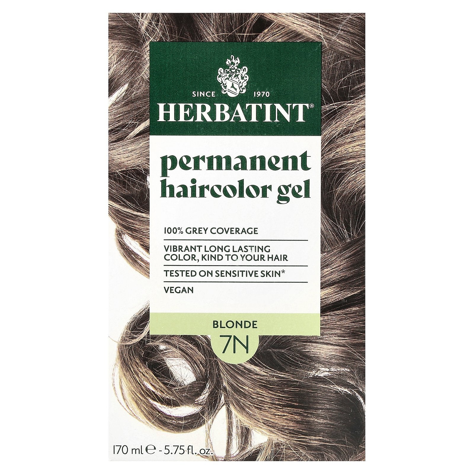 Herbatint, Permanent Haircolor Gel, 7N Blonde, 5.75 fl oz (170 ml)