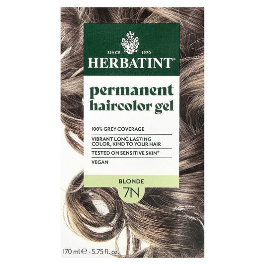Herbatint, Permanent Haircolor Gel, 7N Blonde, 5.75 fl oz (170 ml)