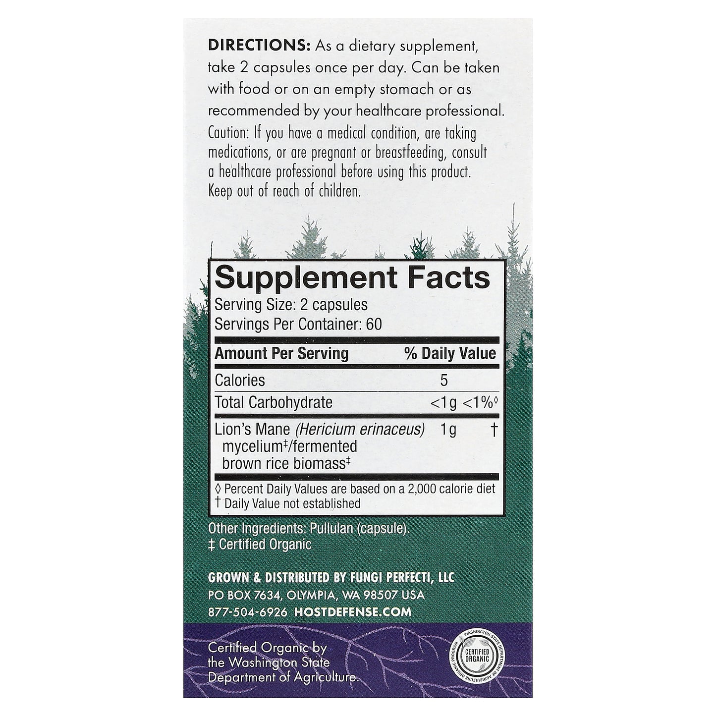 Host Defense, Mushrooms™, Lion's Mane, 120 Capsules (0.5 g per Capsule)