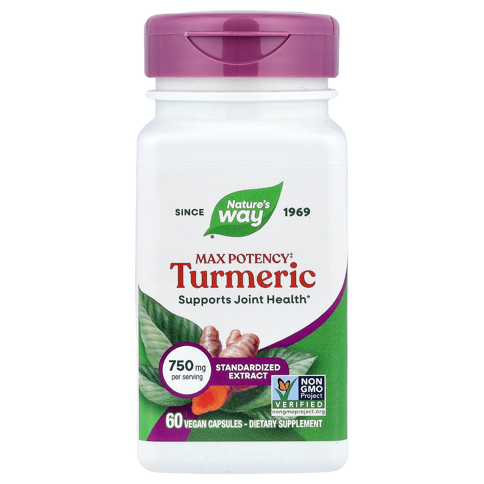 Nature's Way, Turmeric, Max Potency, 750 mg, 60 Vegan Capsules