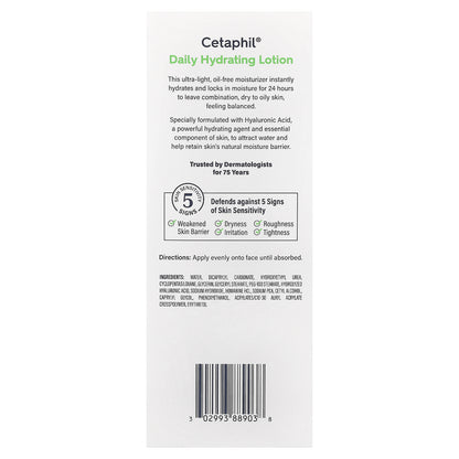 Cetaphil, Daily Hydrating Lotion, Oil Free, All Skin Types, 3 fl oz (88 ml)