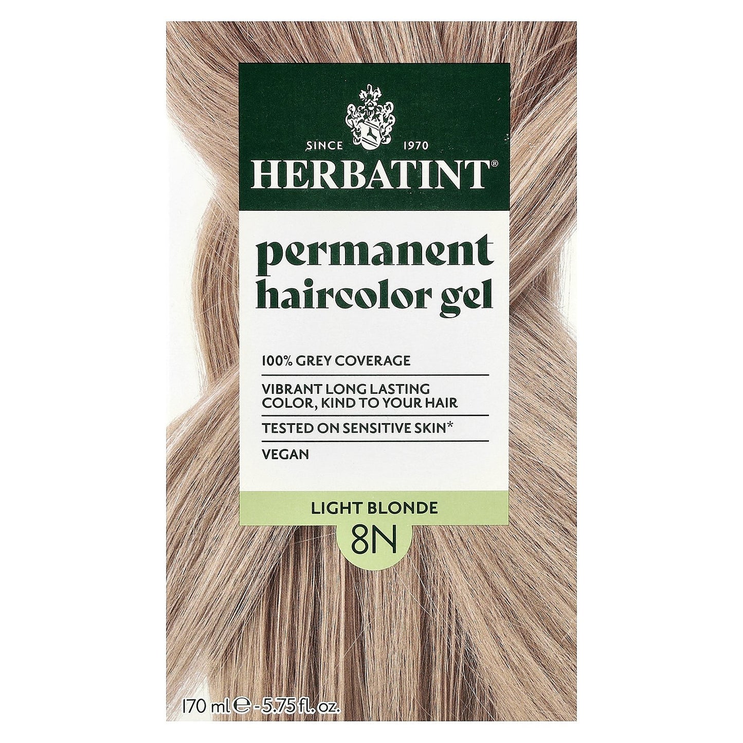 Herbatint, Permanent Haircolor Gel, 8N Light Blonde, 5.75 fl oz (170 ml)