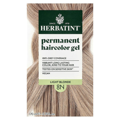 Herbatint, Permanent Haircolor Gel, 8N Light Blonde, 5.75 fl oz (170 ml)