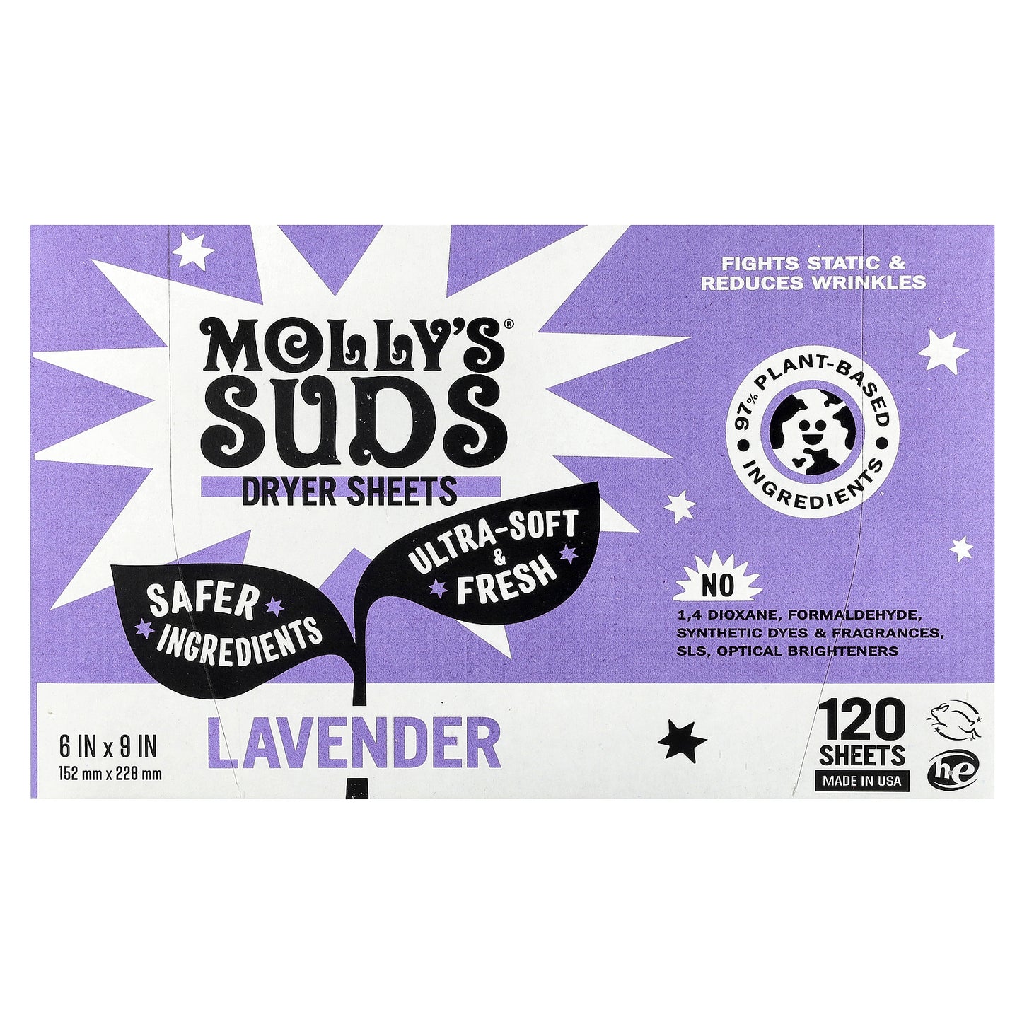 Molly's Suds, Dryer Sheets, Lavender, 120 Sheets
