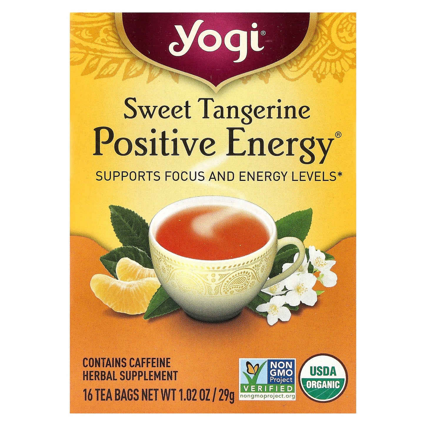 Yogi Tea, Positive Energy®, Sweet Tangerine, 16 Tea Bags, 1.02 oz (29 g)