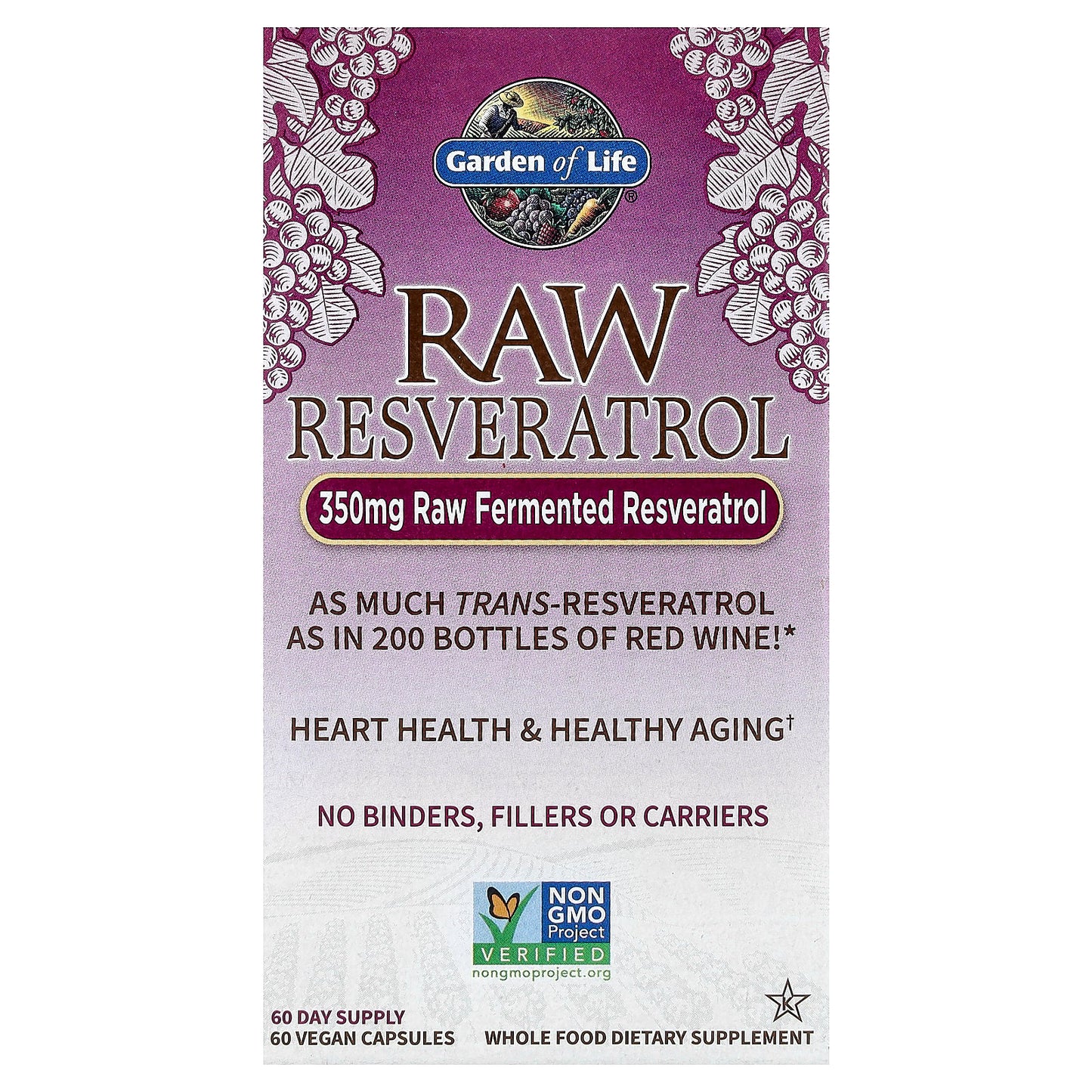 Garden of Life, RAW Resveratrol, 60 Vegan Capsules