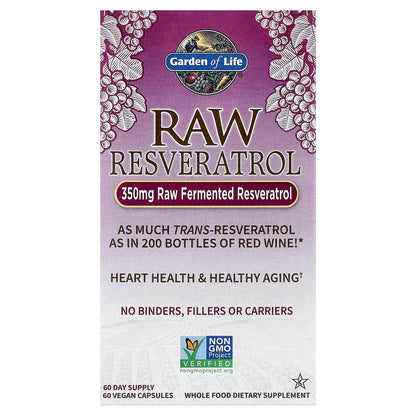 Garden of Life, RAW Resveratrol, 60 Vegan Capsules