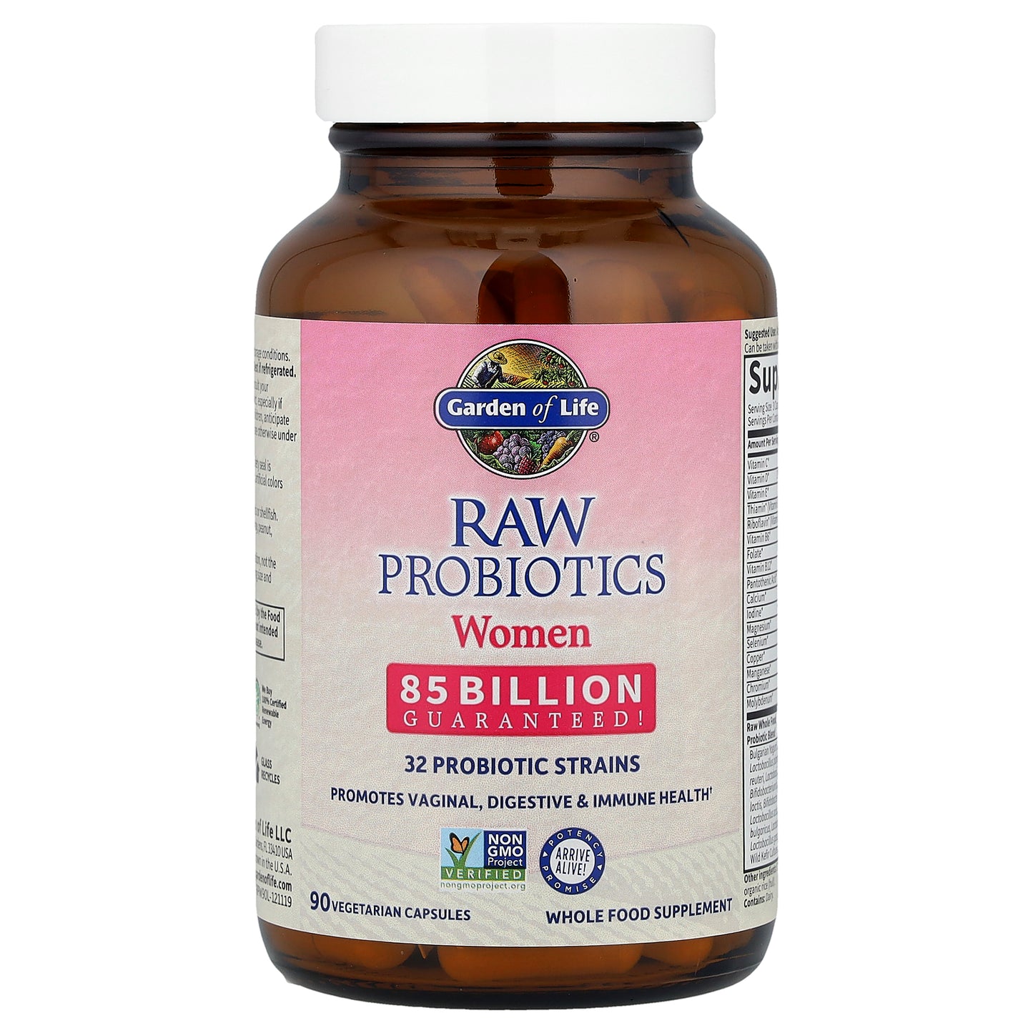 Garden of Life, RAW Probiotics, Women, 85 Billion, 90 Vegetarian Capsules