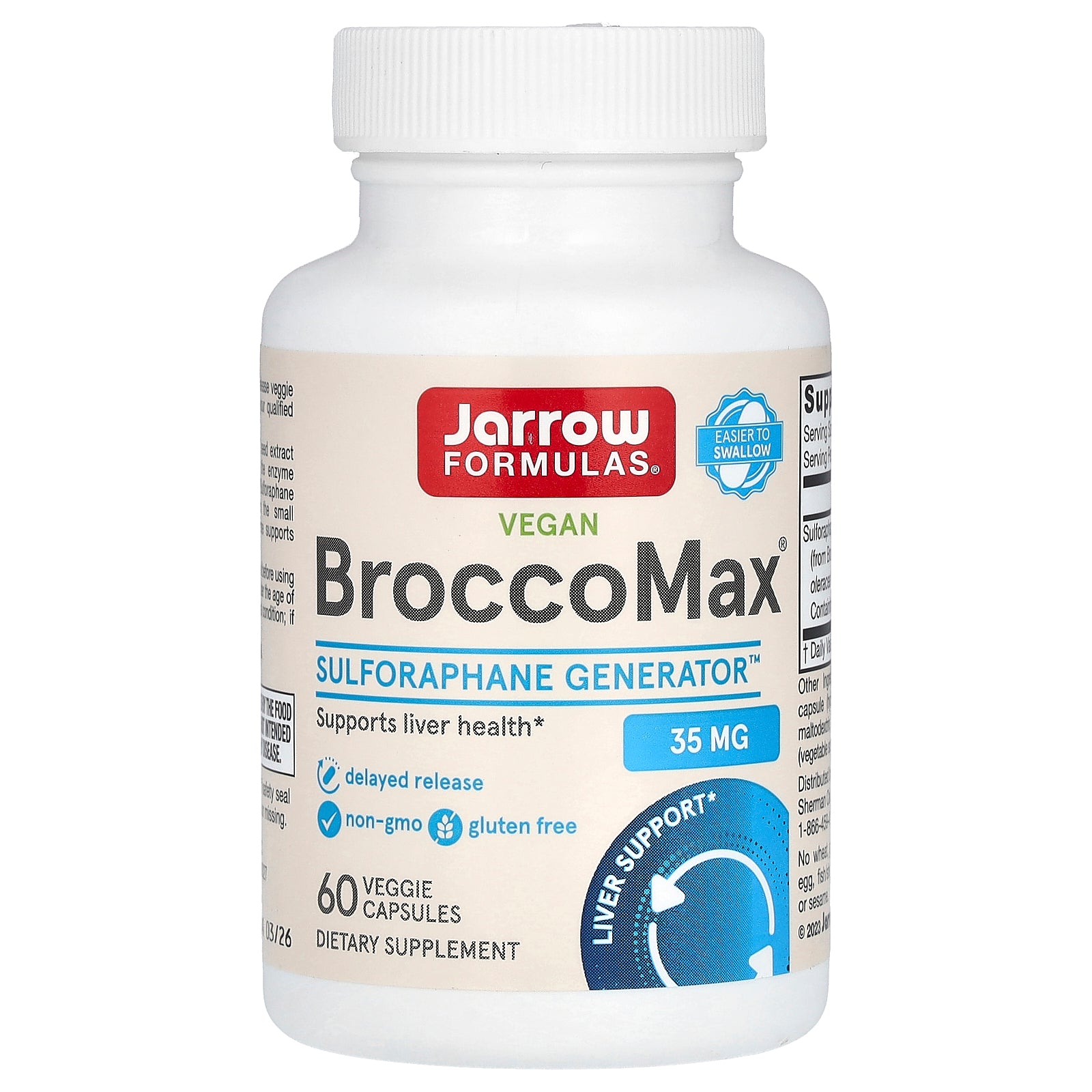 Jarrow Formulas, Vegan BroccoMax, 35 mg , 60 Veggie Capsules (17.50 mg per Capsule)