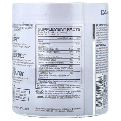 C4 / Cellucor, C4 Sport®, Pre-Workout, Blue Raspberry, 7.5 oz (213 g)
