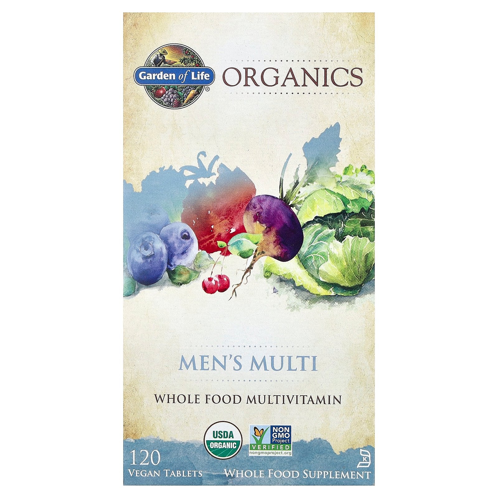 Garden of Life, Organics, Men's Multi, 120 Vegan Tablets