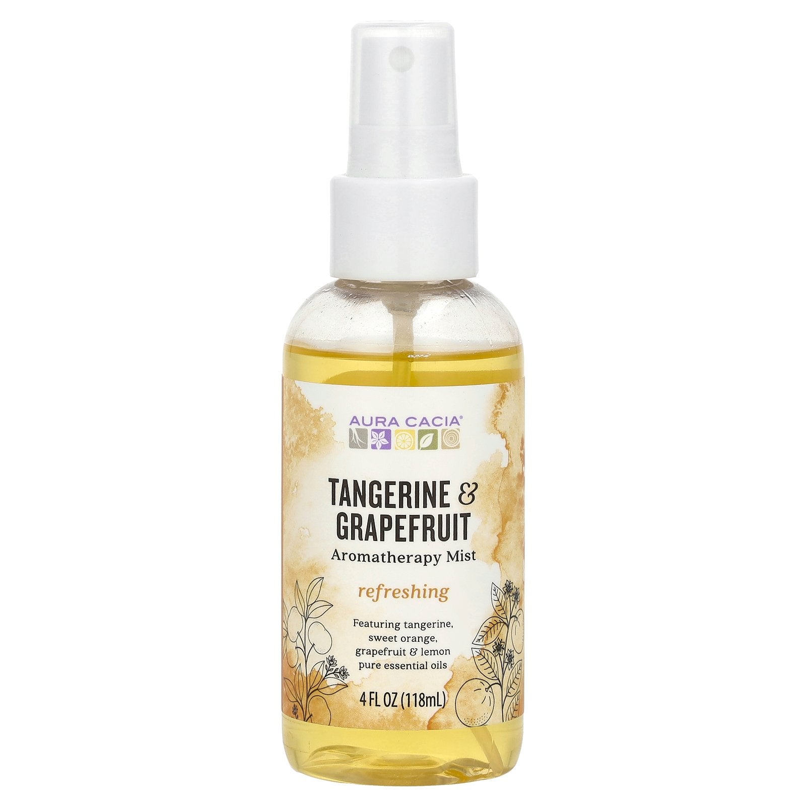 Aura Cacia, Aromatherapy Mist, Tangerine & Grapefruit, 4 fl oz (118 ml)