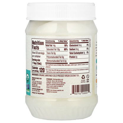 Nutiva, Organic Virgin Coconut Oil, 15 fl oz (444 ml)