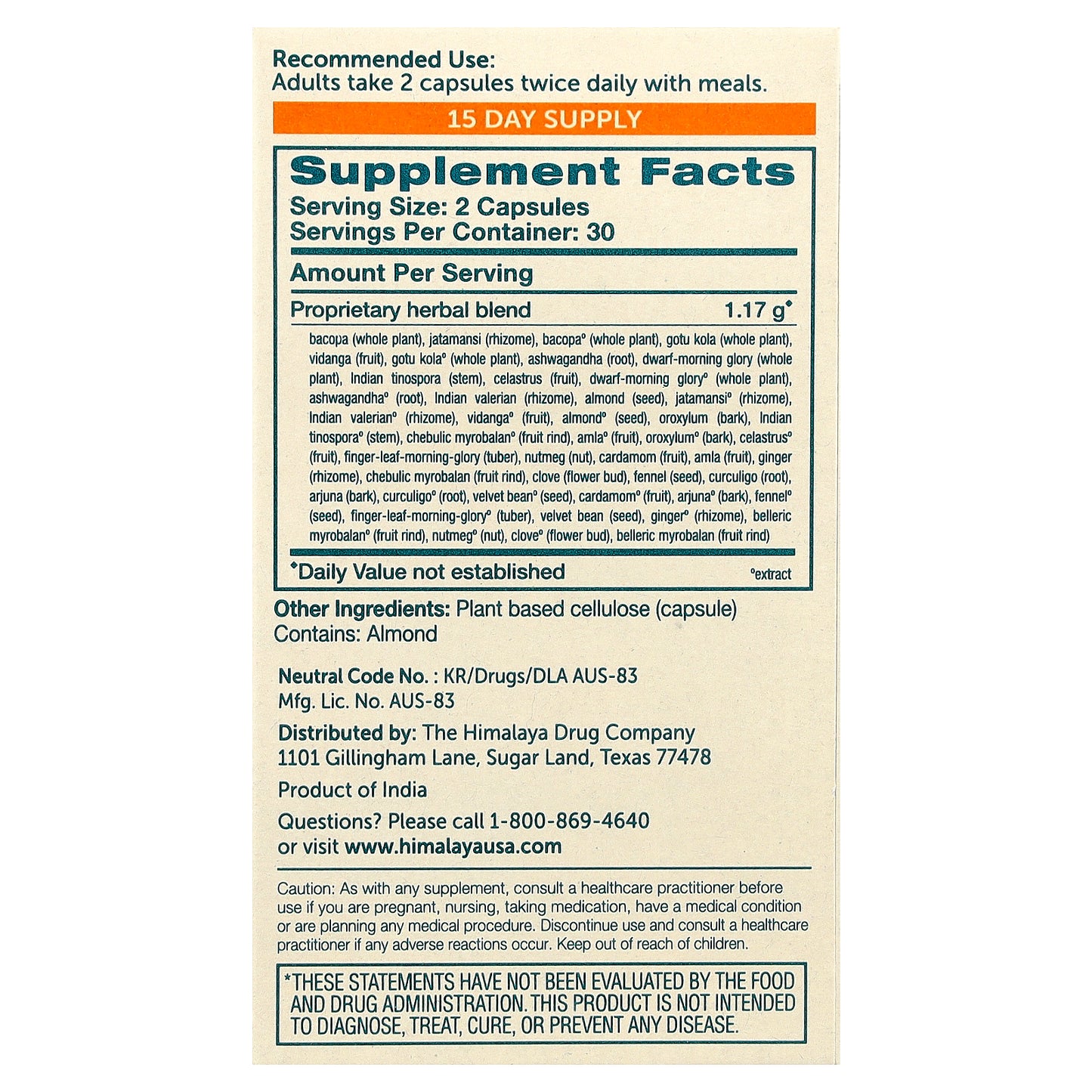 Himalaya, MindCare®, 60 Vegetarian Capsules