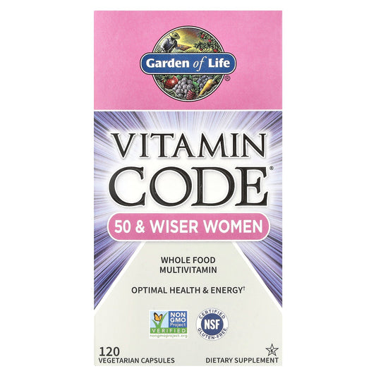 Garden of Life, Vitamin Code®, Whole Food Multivitamin For 50 & Wiser Women, 120 Vegetarian Capsules