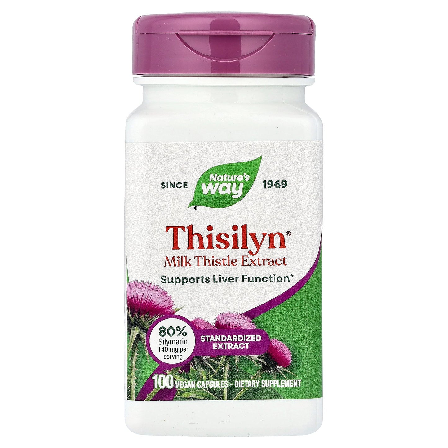Nature's Way, Thisilyn®, Milk Thistle Extract, 100 Vegan Capsules (175 mg per Capsule)