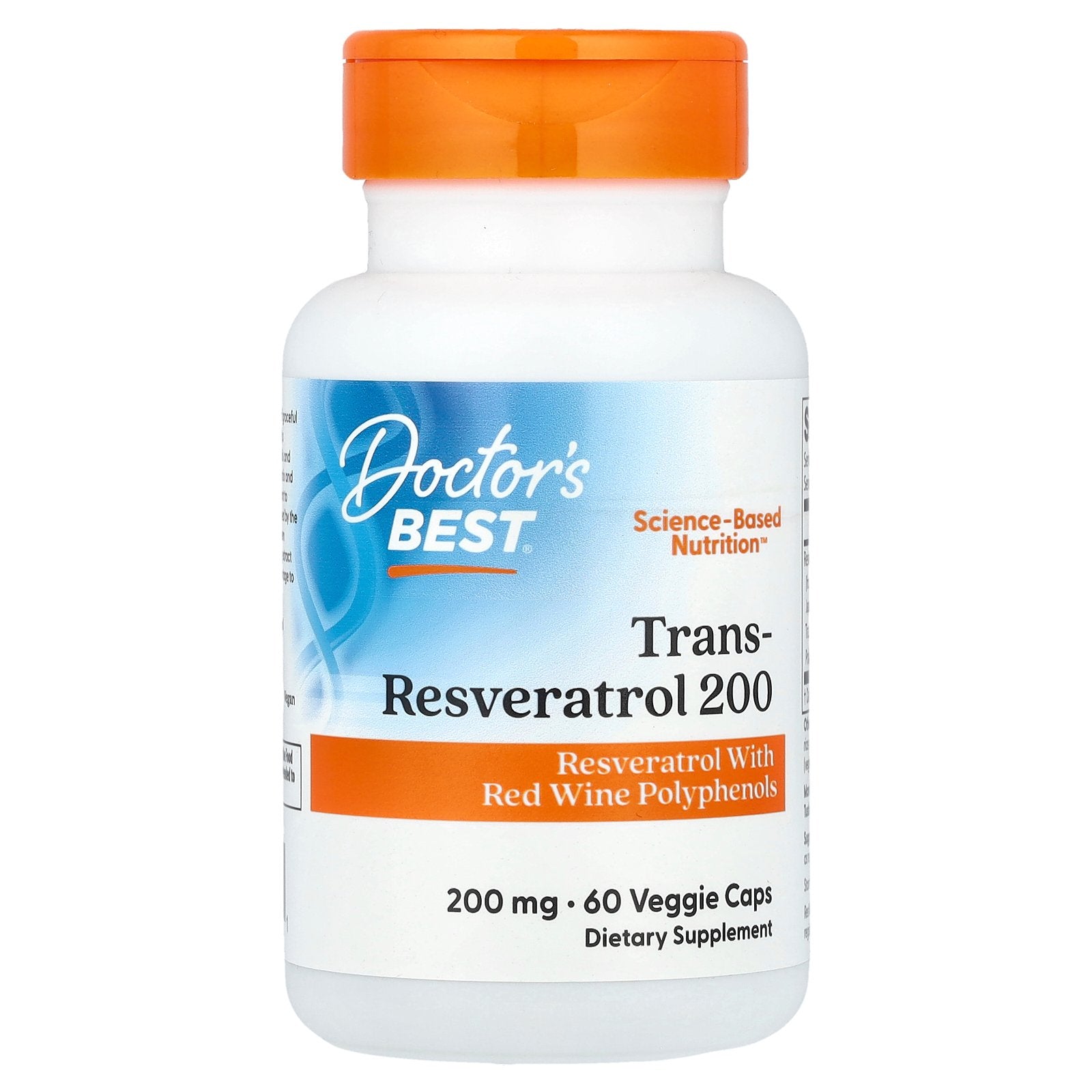 Doctor's Best, Trans-Resveratrol 200 , 200 mg, 60 Veggie Caps