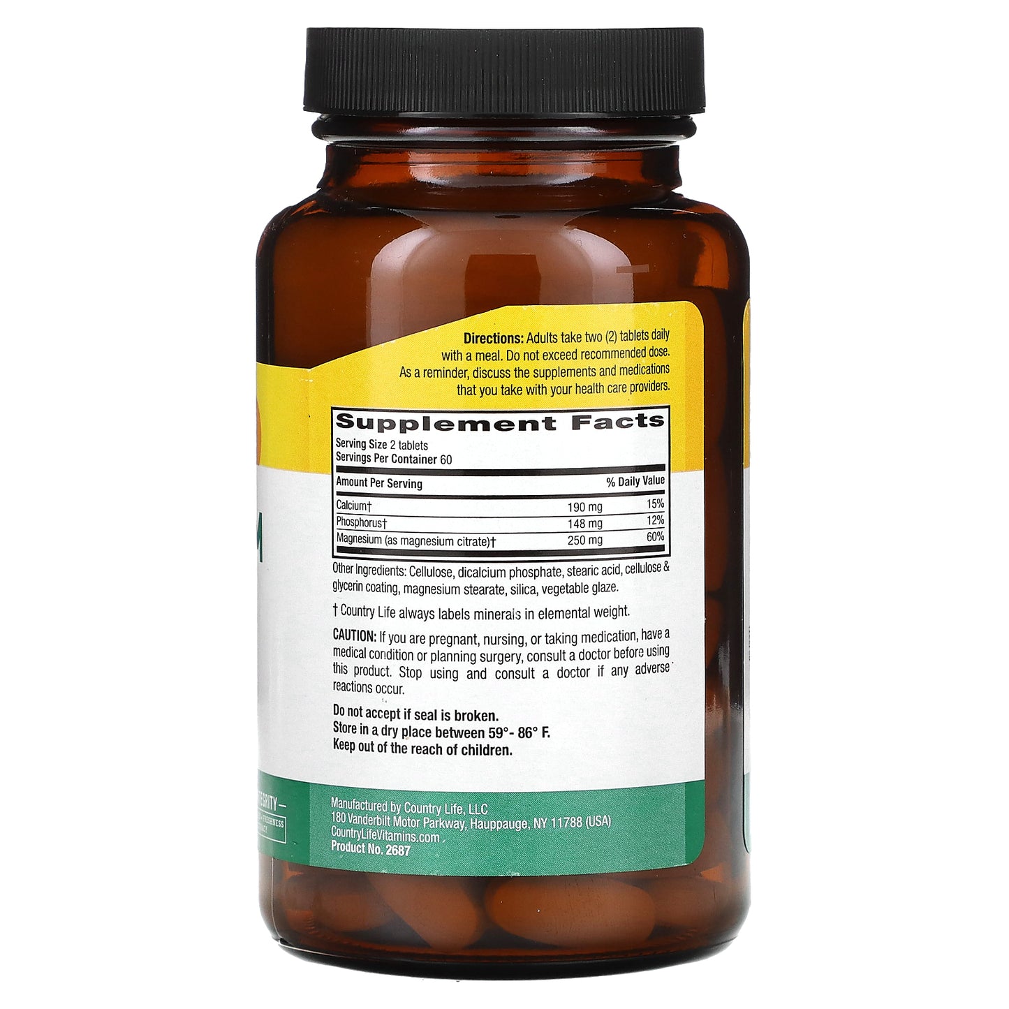 Country Life, Magnesium Citrate, 250 mg, 120 Tablets (125 mg per Tablet)